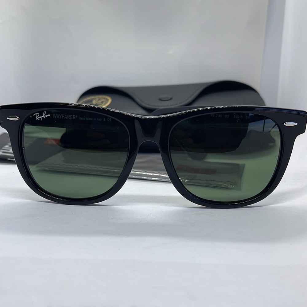 BNWT Rayban Wayfarer Unisex 2140 Black with G15 lenses - Picture 3 of 8
